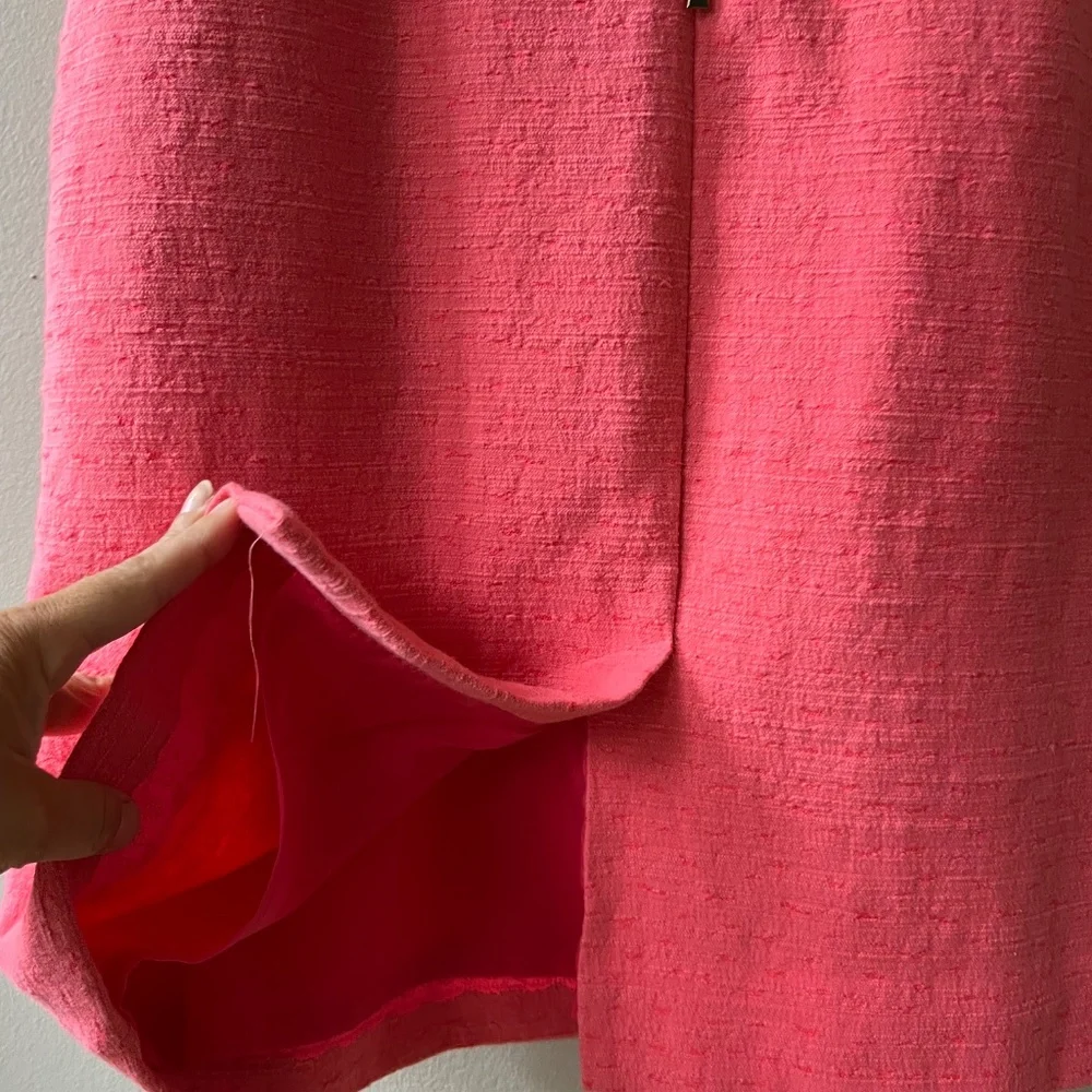 Kate Spade Sz 8 Coral Pink Midi Lined Tank Sheath V Neck Dress Back Zip - Picture 8 of 12